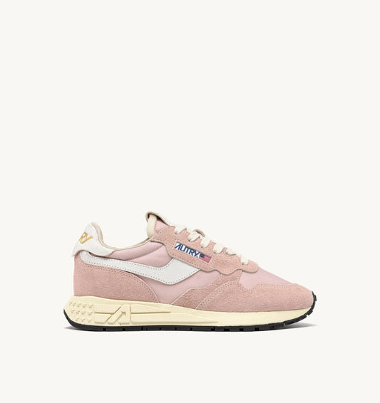 SNEAKERS REELWIND LOW AUS NYLON UND WILDLEDER FARBE WEISS UND POWDER PINK