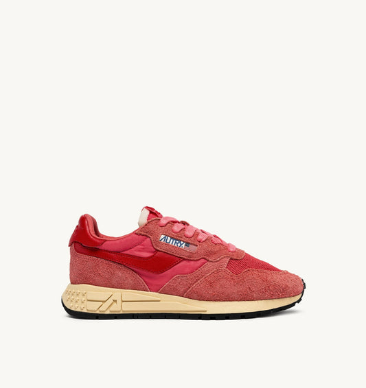 SNEAKERS REELWIND LOW AUS NYLON WILDLEDER UND LEDER IN PORCELAIN ROSE UND RUBICONDO